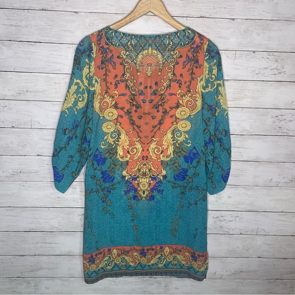 Boho Casual Printed Mini Dress Swim Coverup - Picture 3 of 4